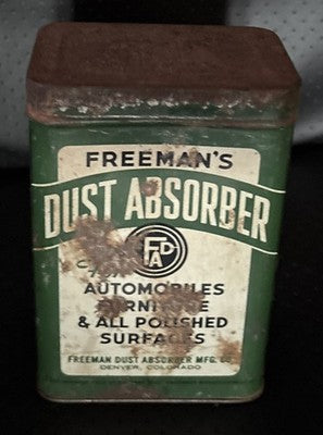 1940s Freeman’s Dust Absorber Original Vintage Tin Automobile Polish Cloth — photo 2