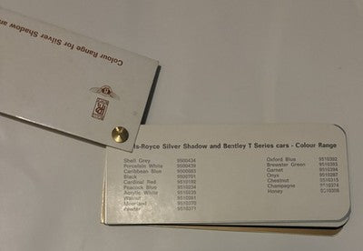 Rolls Royce Silver Shadow Bentley T1 Paint Colour Dealer Sample Swatch Book — photo 4