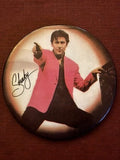 Shakin' Stevens Vintage Metal Pin Badge 1980s Pop Rock 2 1/4" — photo 1