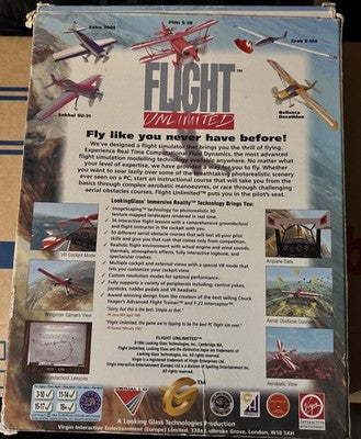 Flight Unlimited 1995 PC Flight Simulator BIG BOX original release complete — photo 2