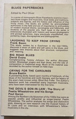 Crying for the Carolines - Bruce Bastin - Paul Oliver Blues Series 1st HARDBACK — photo 2