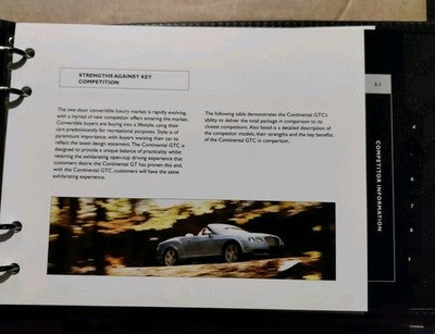 Bentley Continental GTC Insight Dealer Brochure 2006 Onwards Binder Folder RARE — photo 5