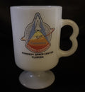 Vintage 1981 NASA Space Shuttle Columbia STS-1 Young Crippen Milk Glass Mug Cup — photo 1