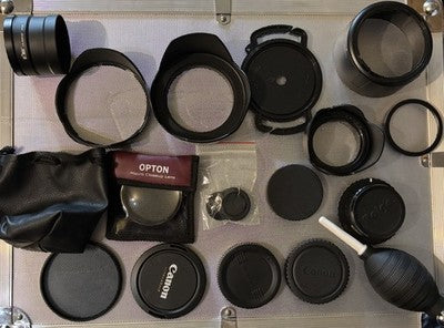 Job Lot Canon Camera Accessory Bundle Hoods Macro Filters Caps Cleaning Tools… — photo 2