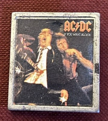 AC/DC Vintage If You Want Blood 1980s Metal Pin Badge Classic Rock Metal — photo 1