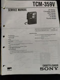 TCM-359V Handheld Cassette Recorder Walkman - Genuine Sony Service Repair Manual — photo 1