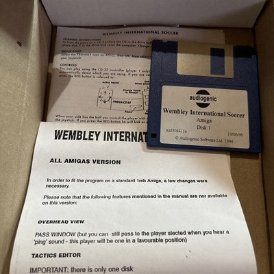 Wembley International Soccer Amiga - RARE 1MB Floppy Disk Version Complete — photo 2