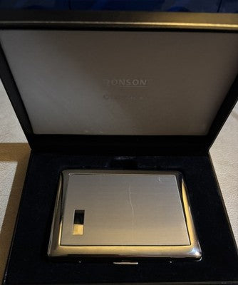 Ronson Classics Silver Chrome Cigarette Case Holder Boxed — photo 1