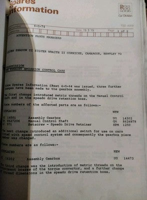 Rolls Royce / Bentley Spare Parts Information Catalogue Shadow Corniche Camargue — photo 7