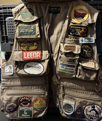 Vintage Fly Fishing Tournament Vest Jacket Gilet with Patches CAM-FIS JW Size L — photo 1
