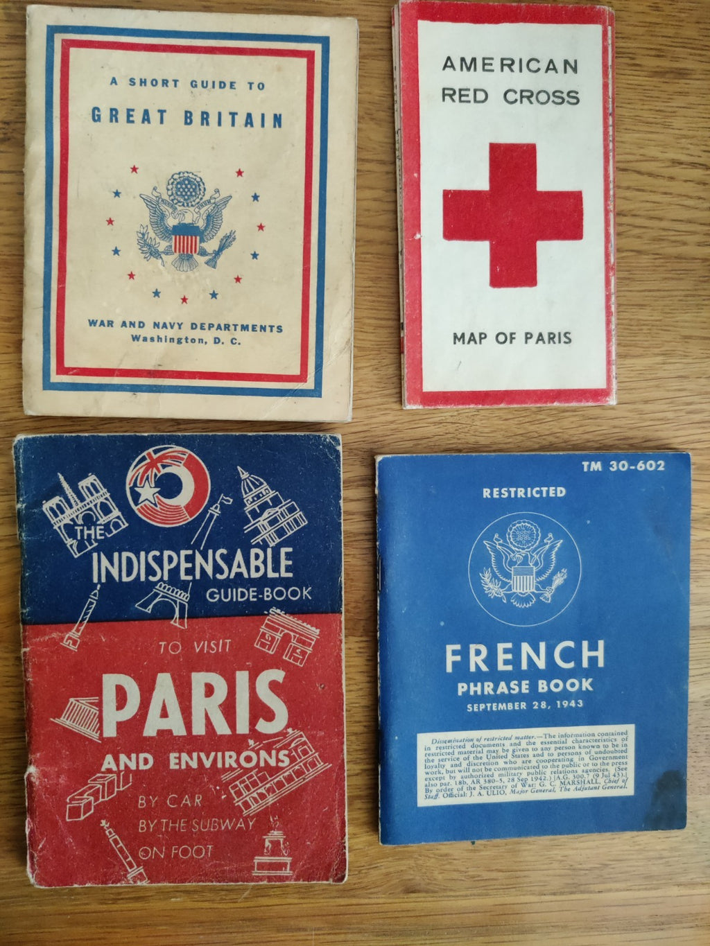 D Day Items WW2 A Short Guide To Great Britain Maps Red Cross Phrase book etc — photo 1