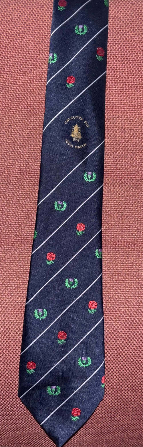 Vintage Calcutta Cup 100th Match Rugby Tie England Scotland — photo 1