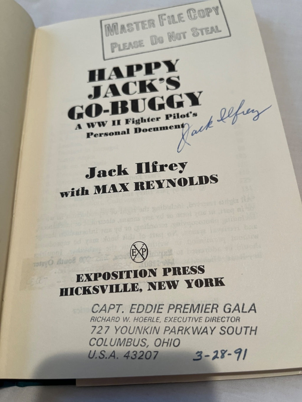 Happy Jacks Go Buggy Book - Jack Ilfrey SIGNED WW2 Fighter Pilot USAAF P-51 — photo 2