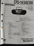 CFD-19/340/350 Portable Radio CD Cassette - Genuine Sony Service Repair Manual — photo 1