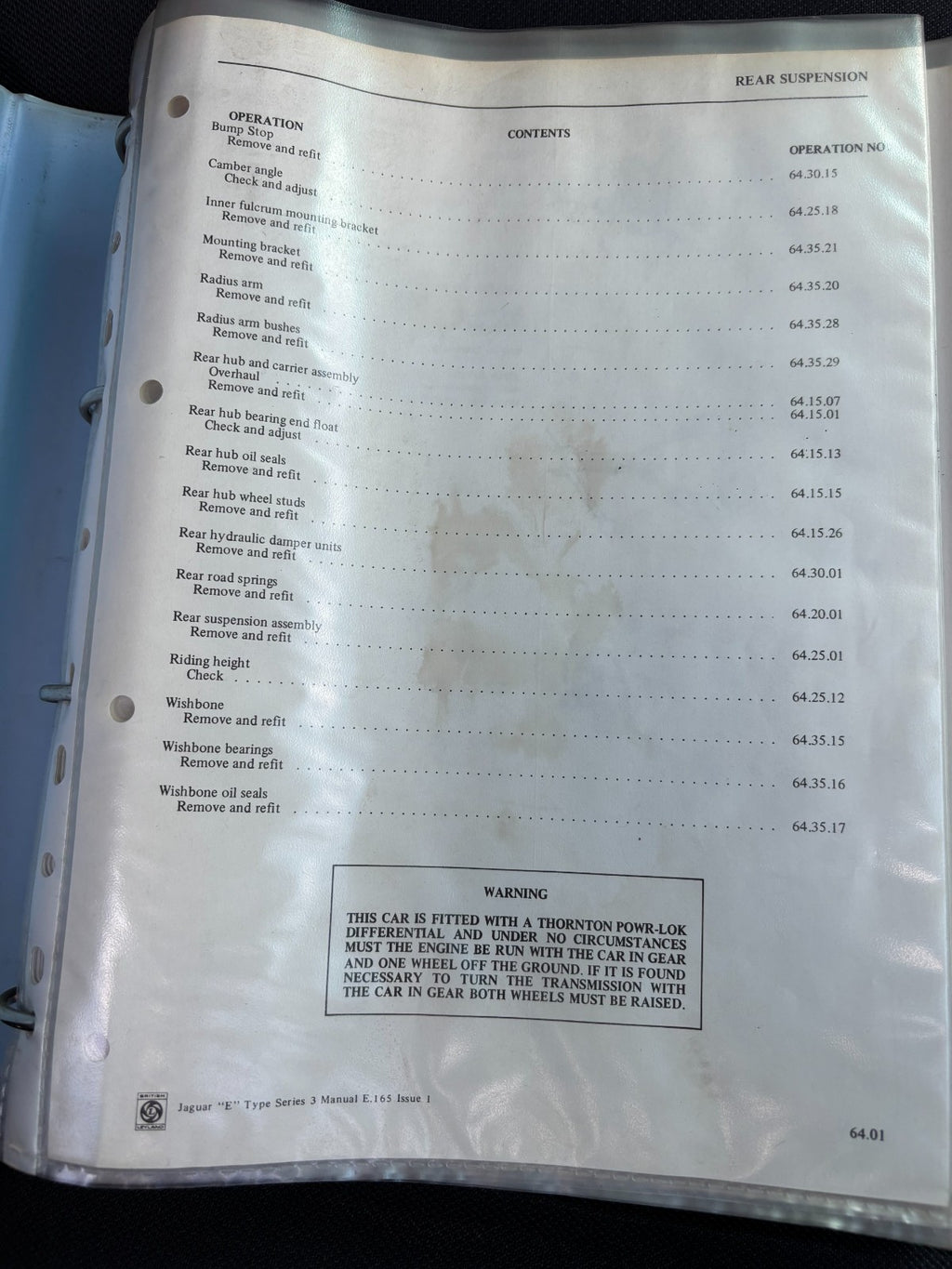 Genuine Original JAGUAR Service Repair Operation Manual for Series 3 E-Type XK-E — photo 2
