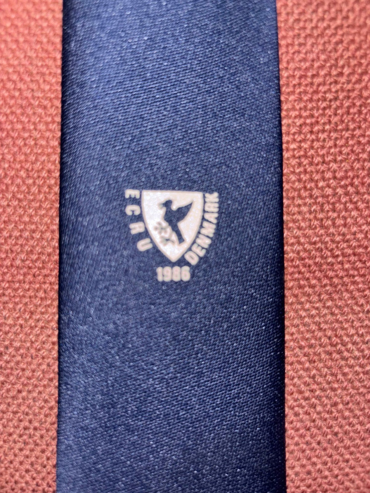 Eastern Counties Rugby Union Denmark 1986 Tour Vintage Neck Tie ECRU — photo 1