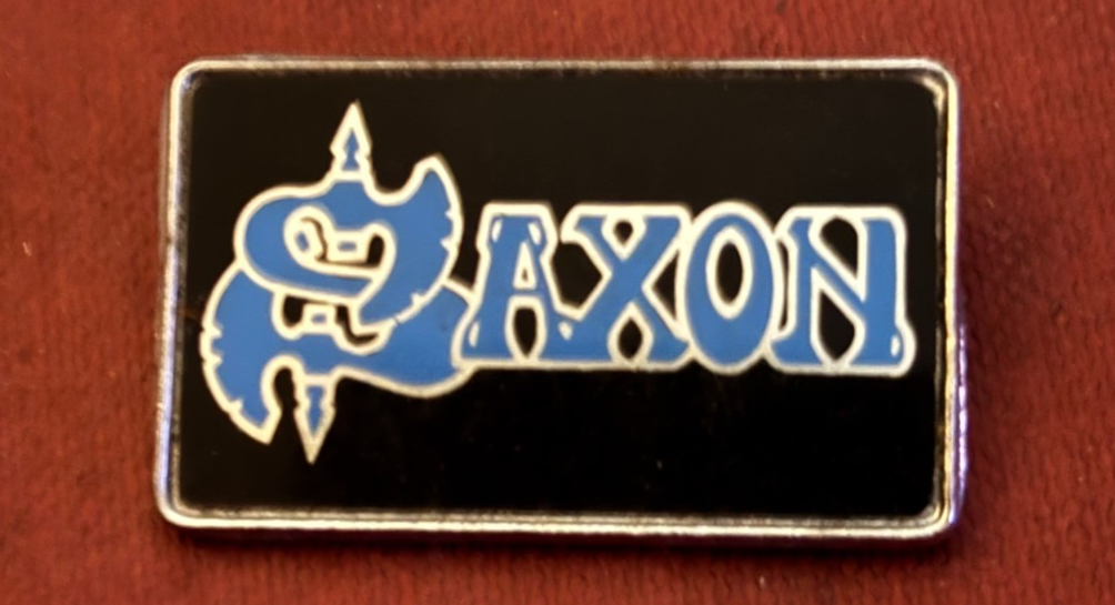 Vintage SAXON 1970s/1980s Metal Pin Badge Classic Rock Metal — photo 1