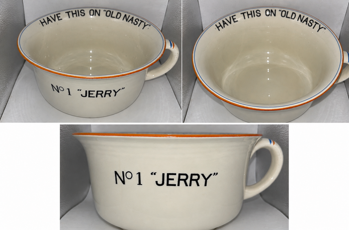 1939 Crown Devon 'No.1 "Jerry" Musical Chamber Pot WW2 Anti-Fascist — photo 1