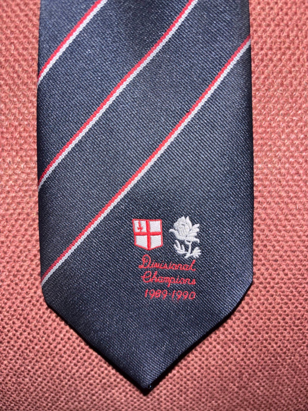 Vintage Rugby Divisional Champions 1989-1990 London vs North Tie Shield Rose — photo 1