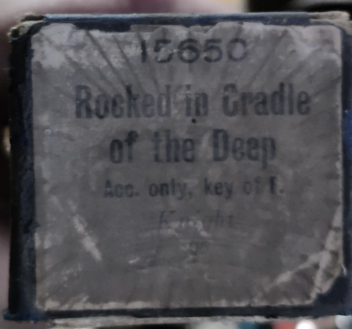 ROCKED IN THE CRADLE OF THE DEEP Knight 15650 - Player Piano / Pianola Roll — photo 1