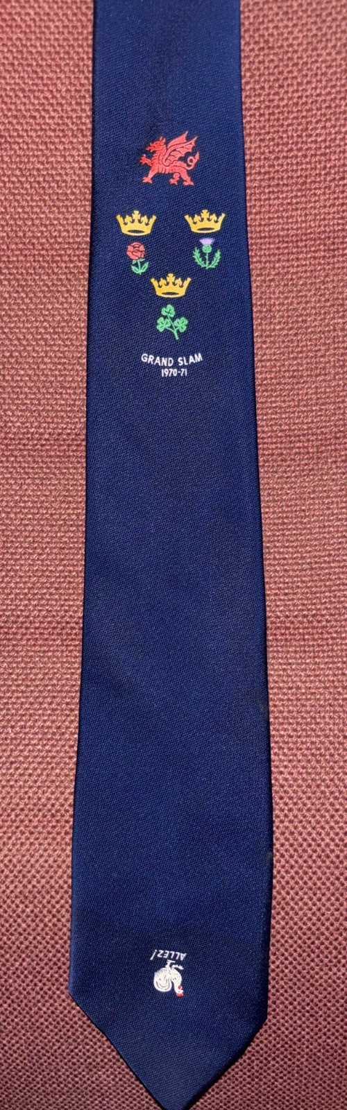 Vintage Wales Rugby 1970 - 1971 Grand Slam Tie Dragon Allez Rooster Nations — photo 1