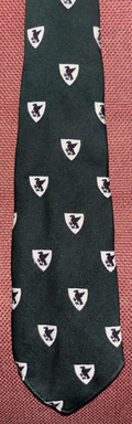 Vintage Eagle Falcon Shield Crest Club Tie Navy Diagonal Striped Liver Chough — photo 1