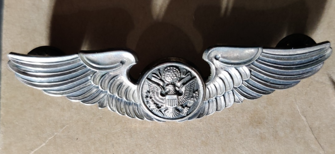 Enlisted Aircrew Member Wings 3" Sterling Silver Badge USAF Vanguard 1964-74 — photo 1