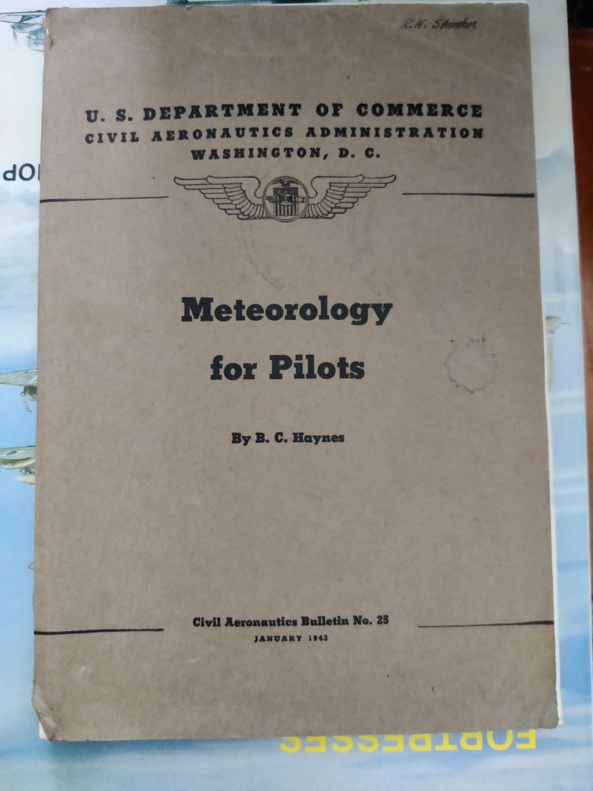 Meteorology For Pilots - WW2 US Dept of Commerce Bulletin No 25 1943 USAAF — photo 1