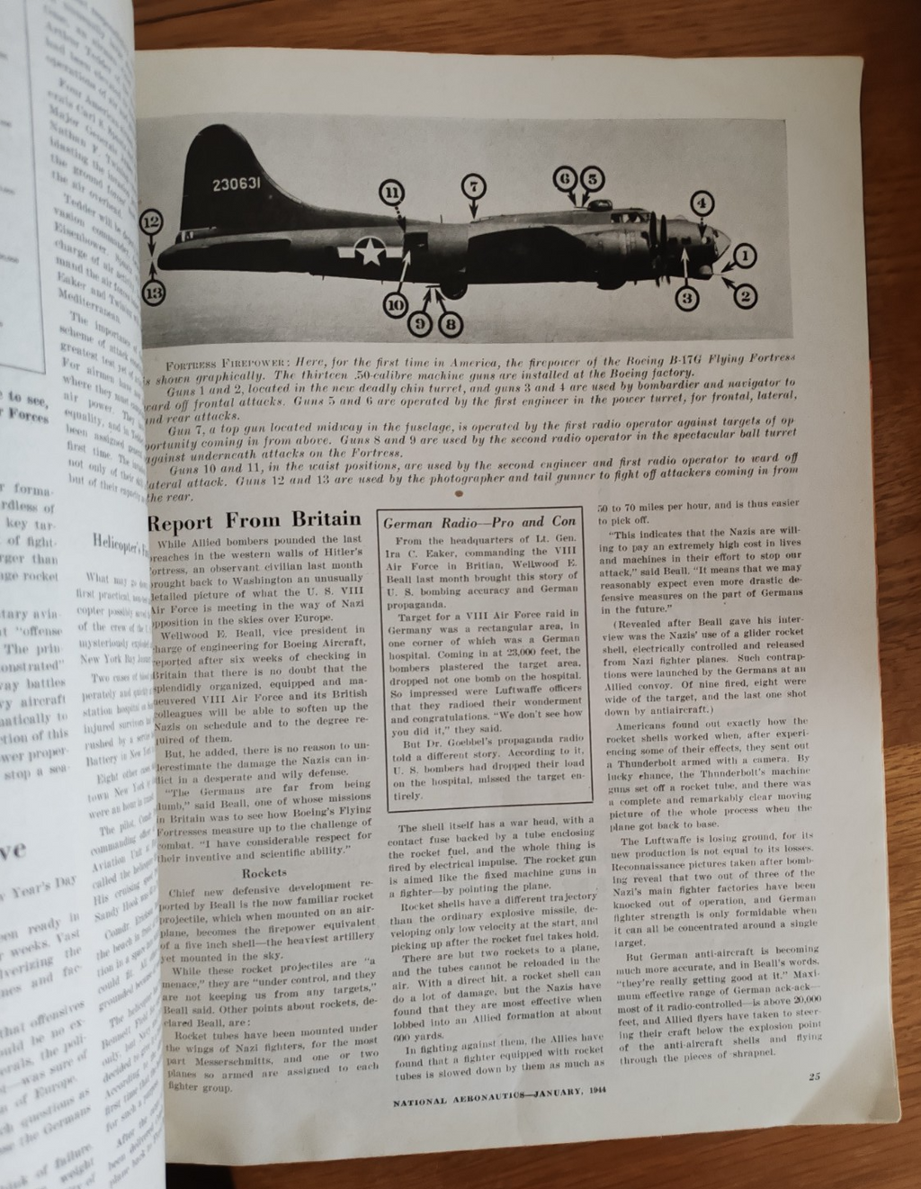 National Aeronautics Magazine Issue January 1944 WW2 USAAF B17 — photo 3