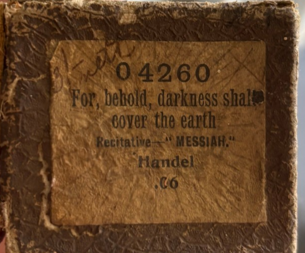 Vintage Pianola Roll - Handel Messiah For Behold Darkness Shall Cover 04260 — photo 1