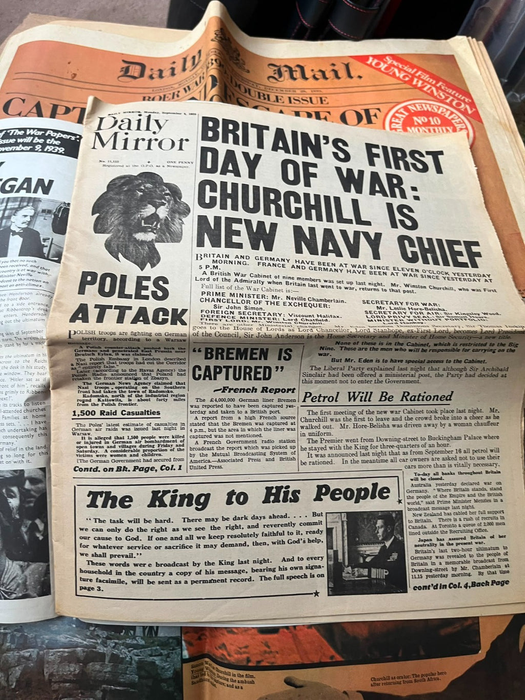 Vintage 1970s The War Papers Part 1 Daily Mirror 1939 & Boer War Churchill Lot — photo 4