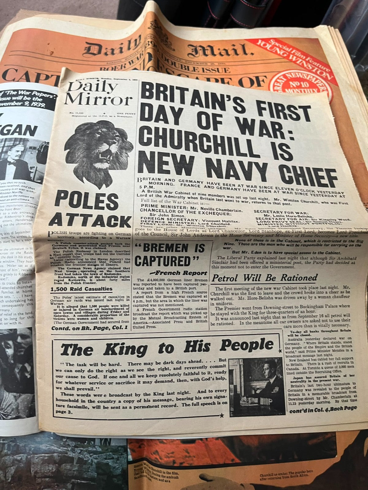 Vintage 1970s The War Papers Part 1 Daily Mirror 1939 & Boer War Churchill Lot — photo 4