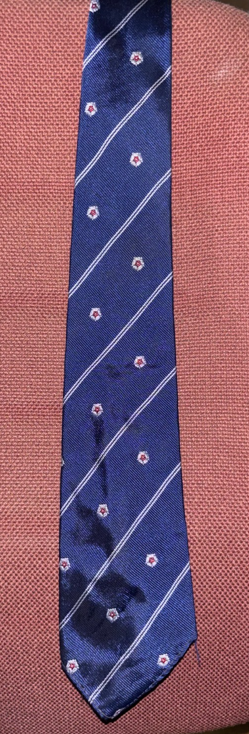 Vintage Tudor Rose Club Tie Navy Diagonal Striped Lancaster York — photo 2