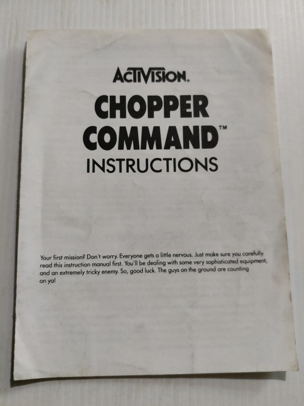 Chopper Command - Atari 2600 Game Manual Instructions — photo 1
