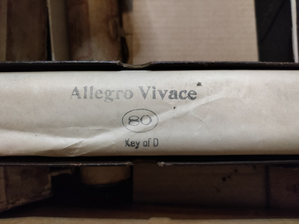 ALLEGRO VIVACE 80 Note - Player Piano / Pianola Roll — photo 2