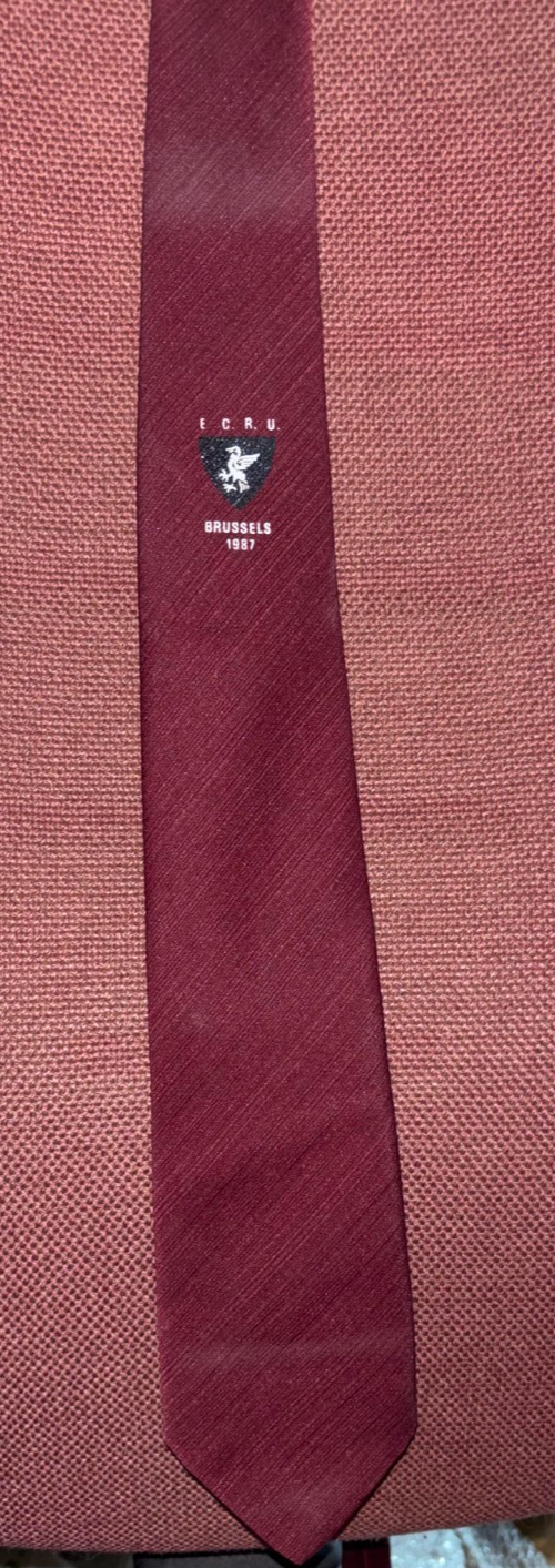 Eastern Counties Rugby Union Brussels 1987 Tour Vintage Neck Tie ECRU — photo 2