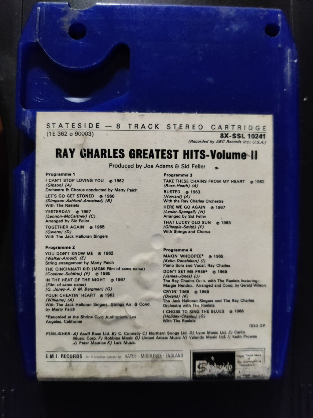 Ray Charles - Greatest Hits Volume 2 - 8 Track Tape Cartridge — photo 2