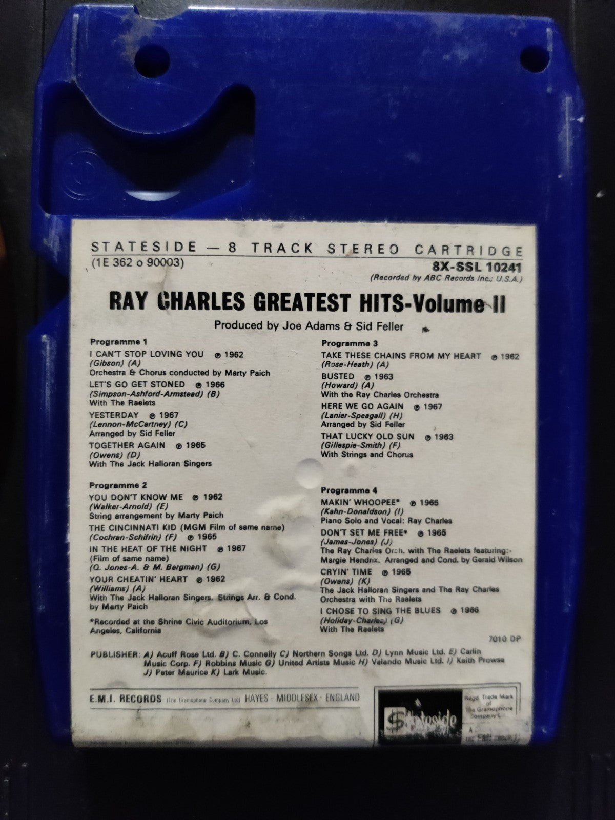 Ray Charles - Greatest Hits Volume 2 - 8 Track Tape Cartridge — photo 2