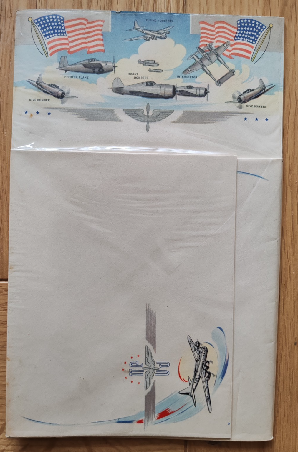 US Army Air Corps Vintage Sealed Stationary Set WW2 USAAF US Air Force B17 — photo 1