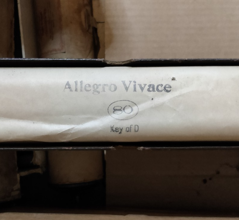 ALLEGRO VIVACE 80 Note - Player Piano / Pianola Roll — photo 1