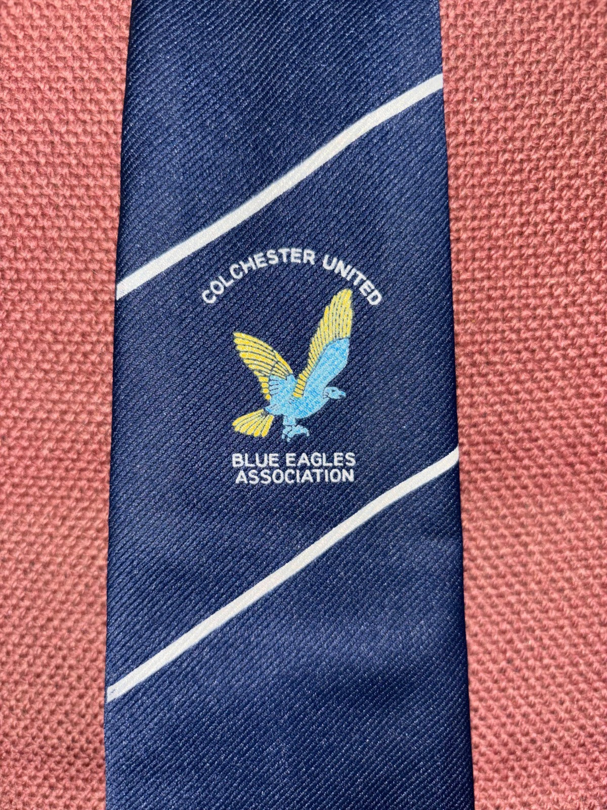 Vintage Colchester United Football Club FC Blue Eagles Association Neck Tie — photo 2