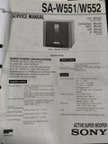 SA-W551/W552 Active Subwoofer - Genuine Sony Service Repair Manual — photo 1