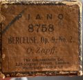 Vintage Pianola Roll - Berceuse Op 9 No 2 O Zapff Orchestrelle Aeolian 8758 — photo 1