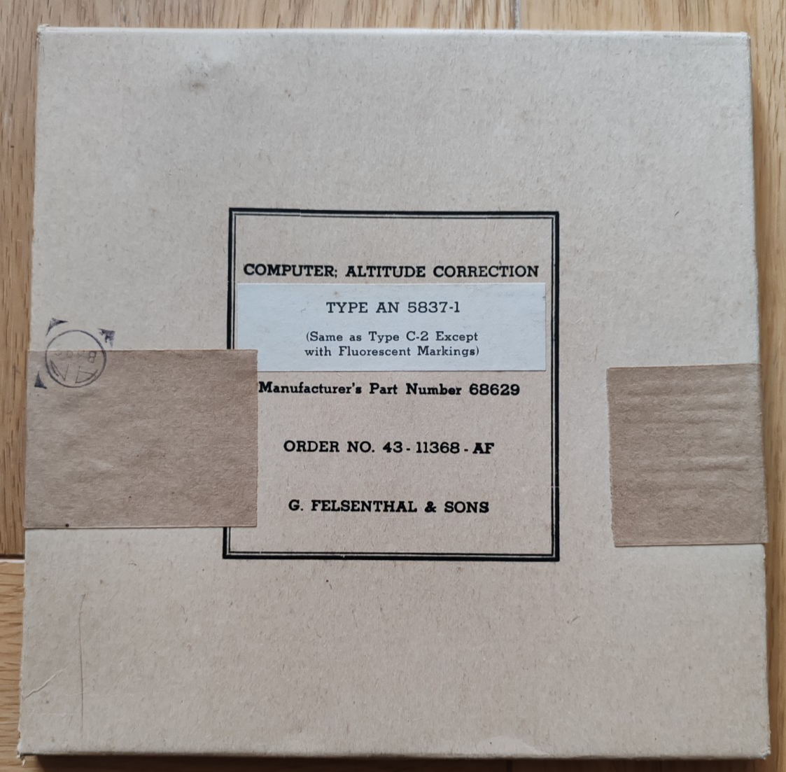Navigation Altitude Correction Computer  SEALED AN5837-1 C-2 68629 USAAF B17 WW2 — photo 1