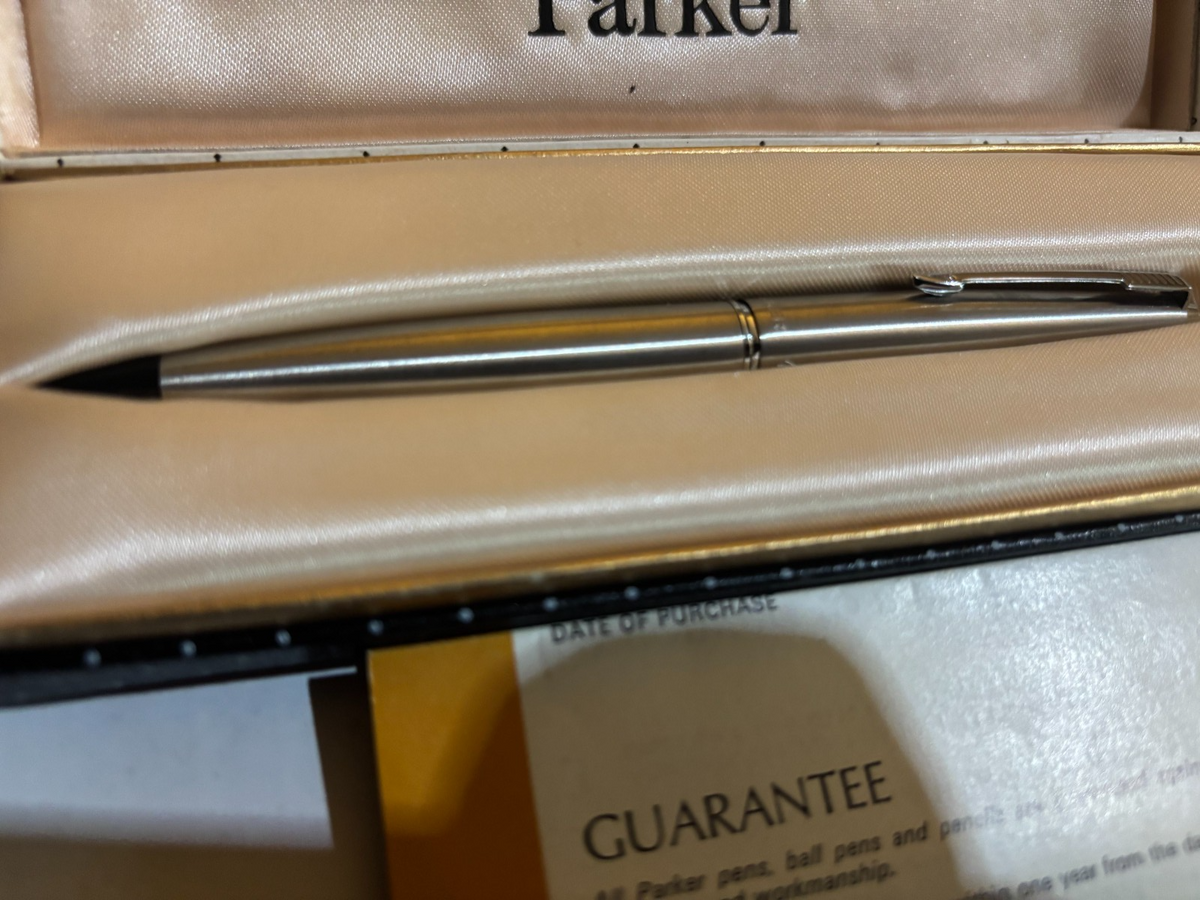 Rare Vintage Parker 45 Flighter GT Fountain Pen Gold Trim - Original Silk Boxed — photo 3