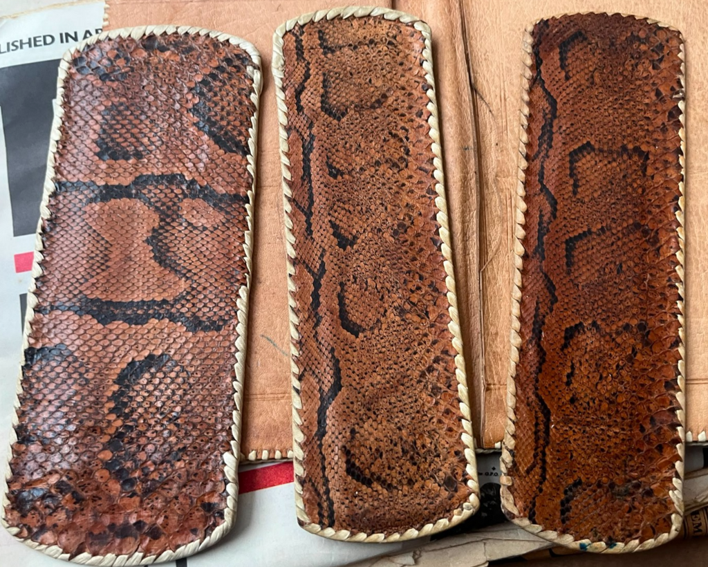 Vintage 1940s Hornback Crocodile Leather Wallet & 3 Snakeskin Slip Cases Lot WW2 — photo 5