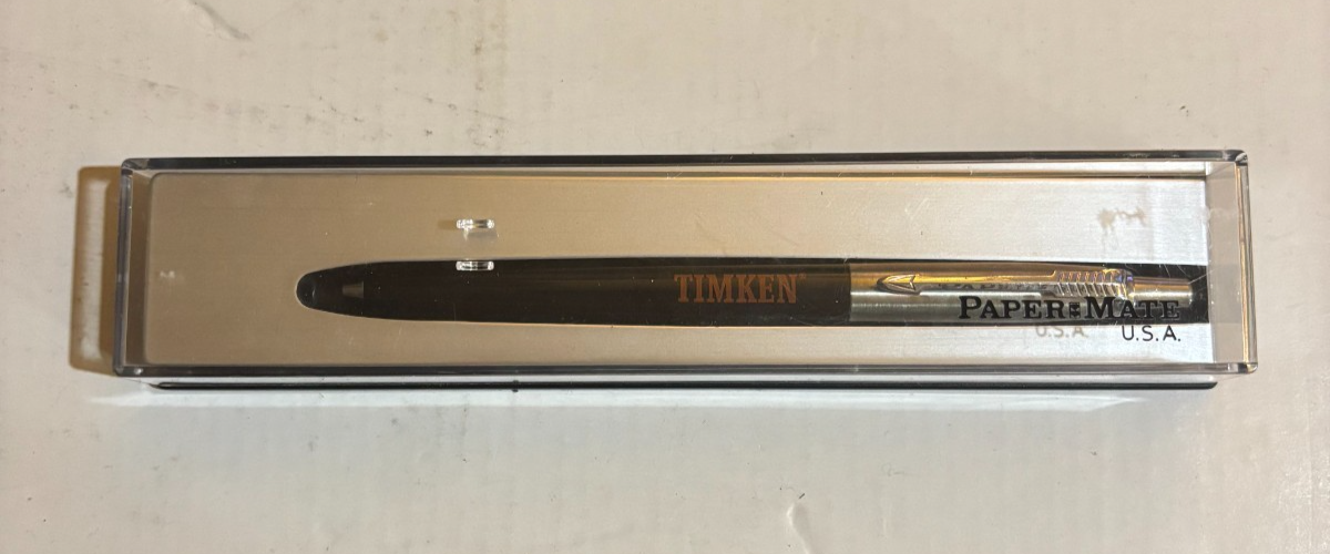 Parker Jotter Ballpoint Pen - Steel & Black - Timken Advertising - Vintage — photo 2