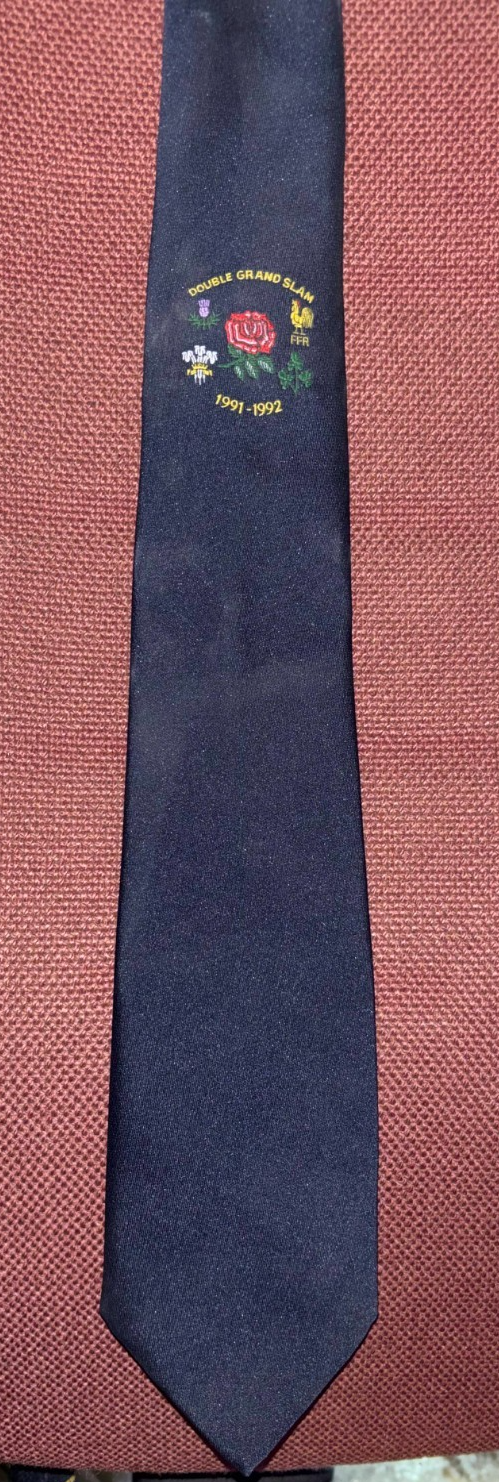England English Rugby Double Grand Slam 1991-1992 Rugby Vintage Neck Tie — photo 2