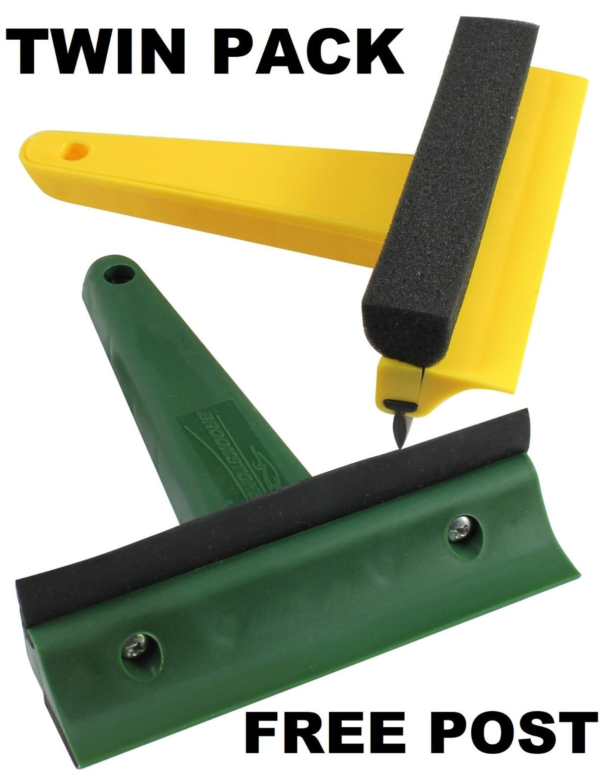 Squib Squeegee 3 in 1 Window Demister Pad Snow Ice Scraper Sponge TWIN PACK — photo 1