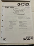 ICF-CD800L Clock FM Radio CD Player - Genuine Sony Service Repair Manual — photo 1